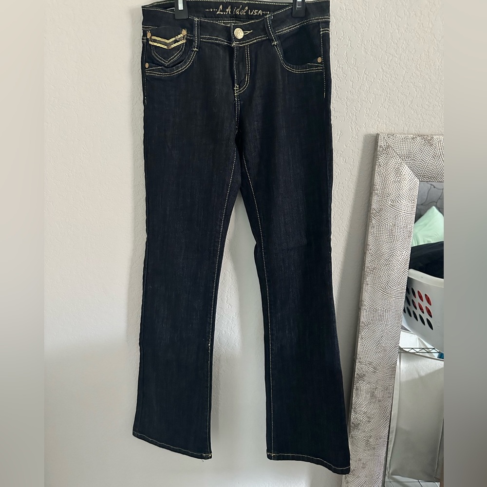 LA Idol designer dark wash jeans size 7 - Picture 2 of 3